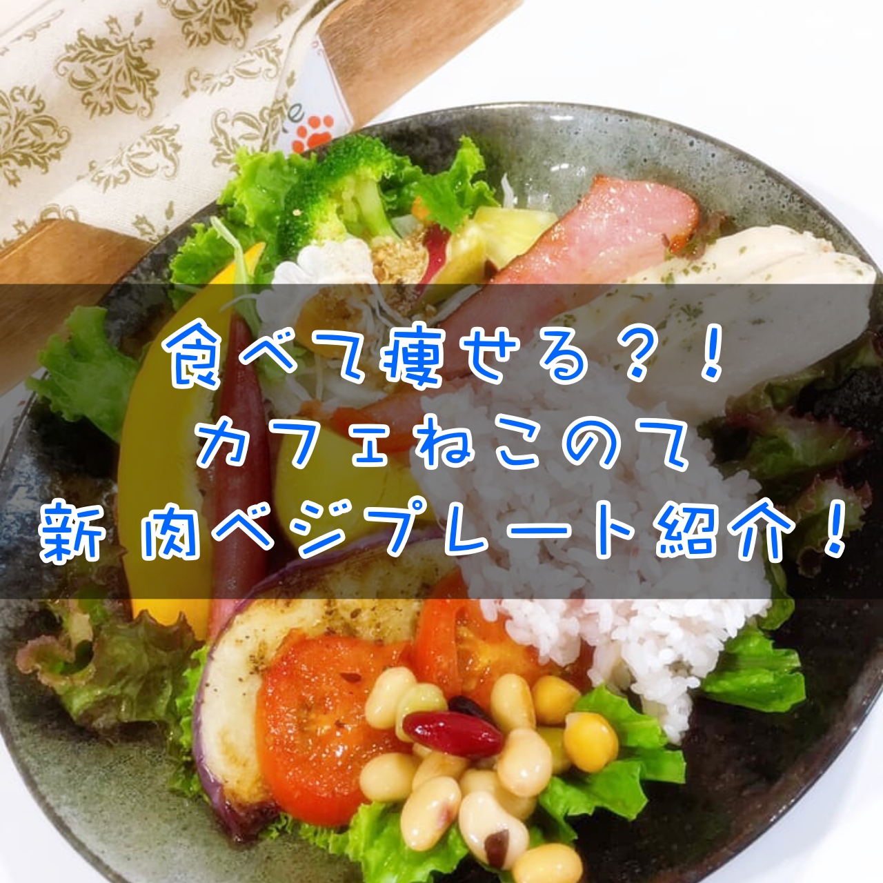 食べたいけど痩せたい方へ カフェねこのての肉ベジプレート紹介!